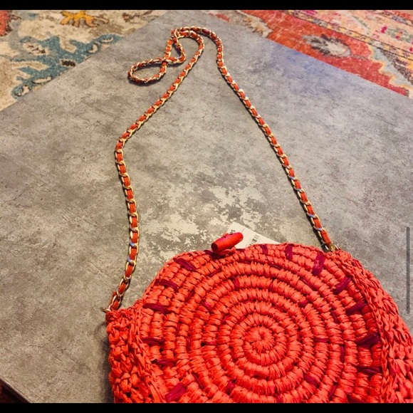 🔥50% OFF!🔥INC round straw bag red and orange - Picture 6 of 8